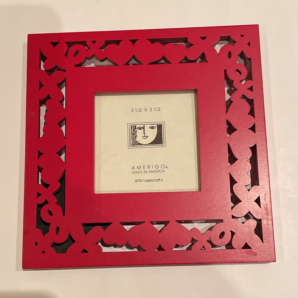 Red Hearts XO Love Picture Photo Vintage Frame Valentine’s Day Anniversary